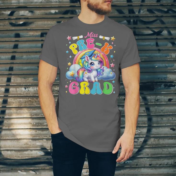 Kids Miss Pre-K Grad Graduation Cute Unicorn Rainbow Girls Unisex Jersey T-Shirt