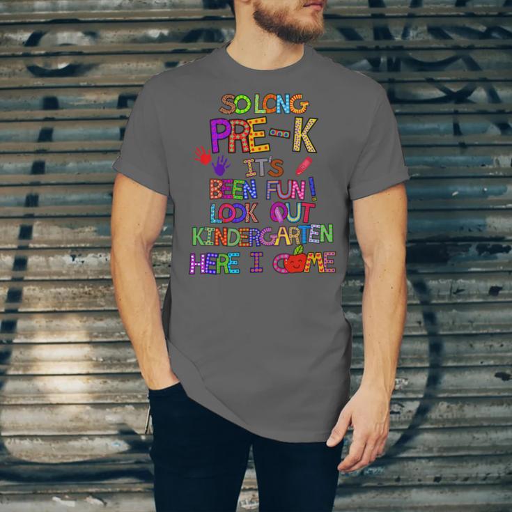 Kids So Long Kindergarten Here I Come Pre-K Graduation Graduate Unisex Jersey T-Shirt