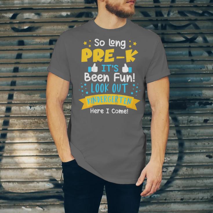 Kids So Long Pre-K Graduation 2025 School Kindergarten Here Come Unisex Jersey T-Shirt