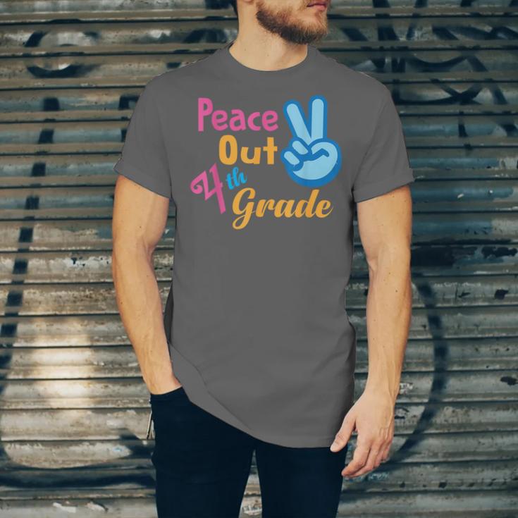 Last Day Of School Peace Out Grade 4 Graduation Kids Unisex Jersey T-Shirt