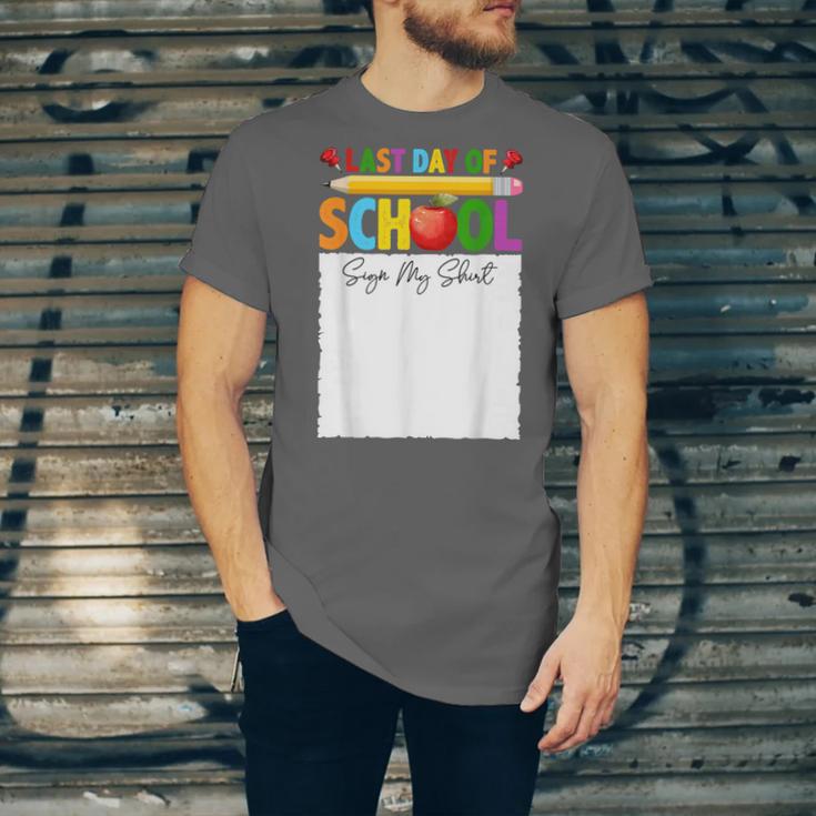Last Day Of School Sign My Shirt Autograph Graduation Unisex Jersey T-Shirt