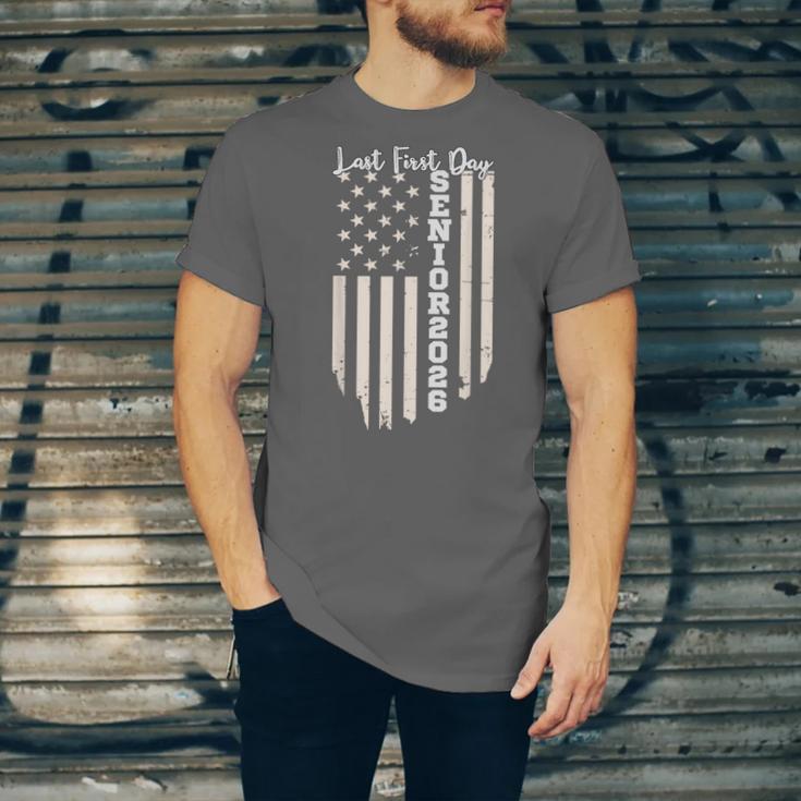Last First Day Senior 2026 USA Flag Graduation Class Of 2026 Unisex Jersey T-Shirt