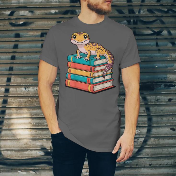 Leopard Gecko Book Lover Reading Unisex Jersey T-Shirt