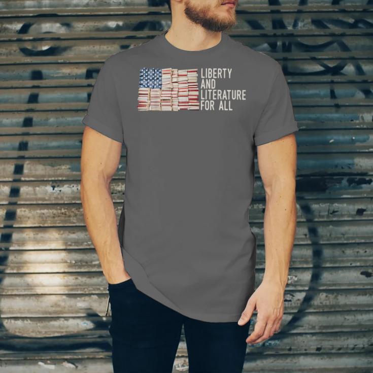 Liberty And Literature For All Reading USA Book Lover Unisex Jersey T-Shirt Liberty And Literature For All Reading USA Book Lover Unisex Jersey T-Shirt