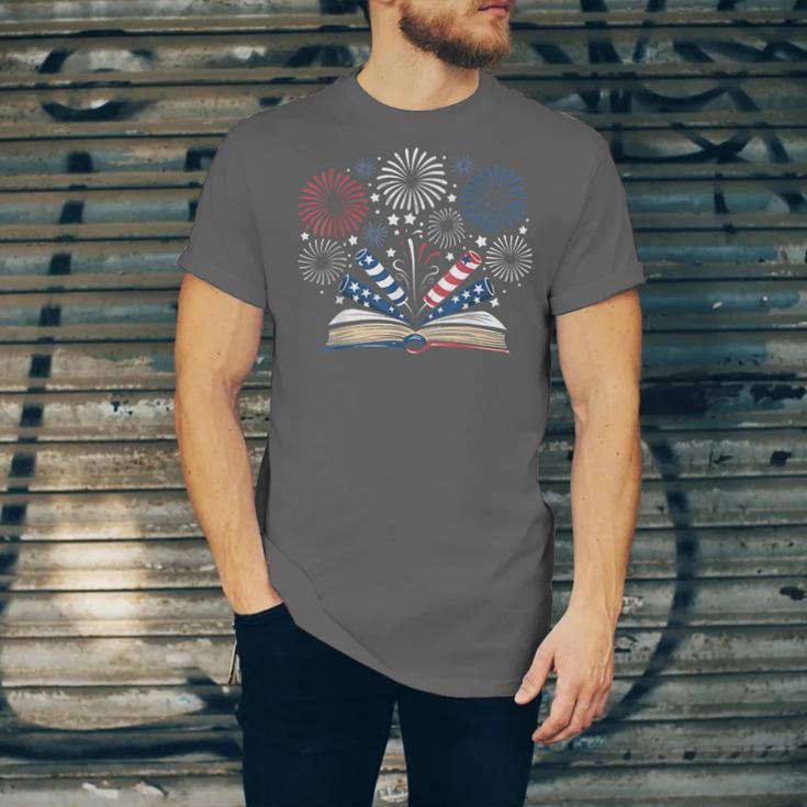 Librarian 4th July Book Lover Bookworm Patriotic Books Unisex Jersey T-Shirt