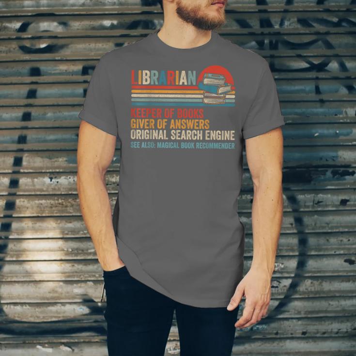 Librarian Definition Book Lover Library Workers Day Unisex Jersey T-Shirt
