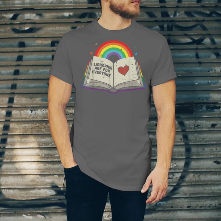 Libraries Are For Everyone Book LGBTQ Ally Gay Pride Month Unisex Jersey T-Shirt