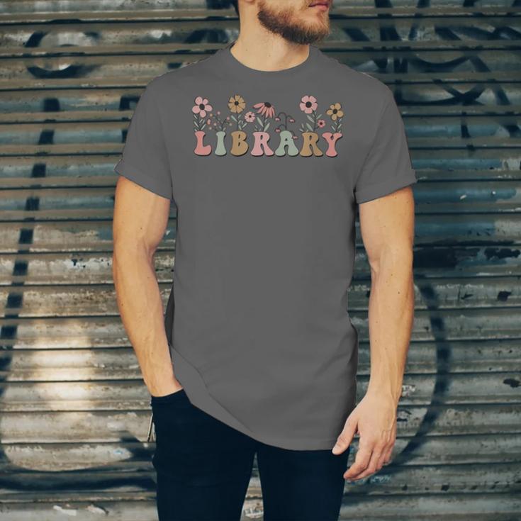 Library Book Lover School Librarian Reading Floral For Women Unisex Jersey T-Shirt Library Book Lover School Librarian Reading Floral For Women Unisex Jersey T-Shirt