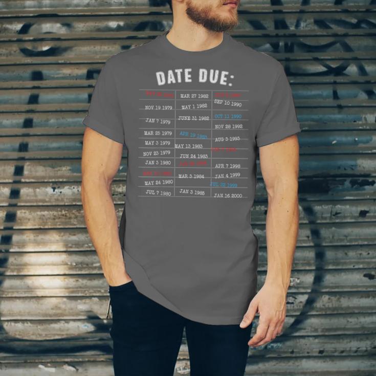 Library Due Date Stamp Card Librarian Book Reading Vintage Unisex Jersey T-Shirt Library Due Date Stamp Card Librarian Book Reading Vintage Unisex Jersey T-Shirt