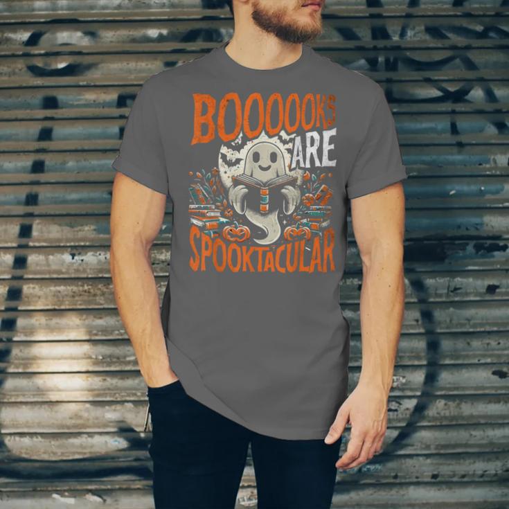 Library Halloween Book Lover Ghost With Books Unisex Jersey T-Shirt Library Halloween Book Lover Ghost With Books Unisex Jersey T-Shirt
