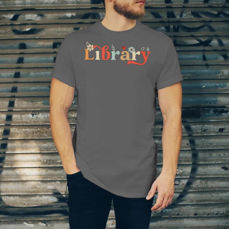 Library School Librarian Book Lover Reading Floral For Women Unisex Jersey T-Shirt