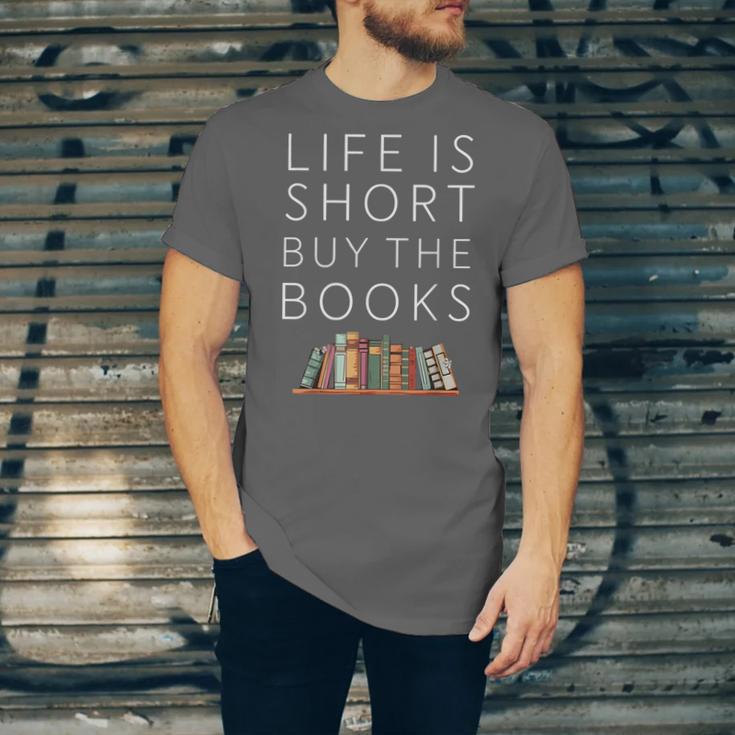 Life Is Short Buy Books Quote For Bookworms Unisex Jersey T-Shirt Life Is Short Buy Books Quote For Bookworms Unisex Jersey T-Shirt