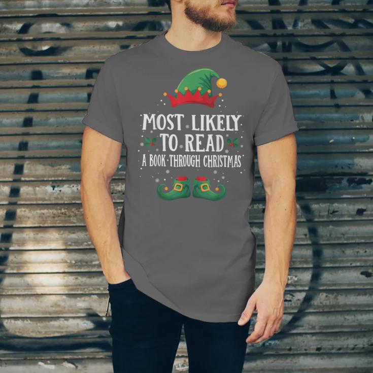 Most Likely To Read A Book Matching Christmas Elf Unisex Jersey T-Shirt Most Likely To Read A Book Matching Christmas Elf Unisex Jersey T-Shirt