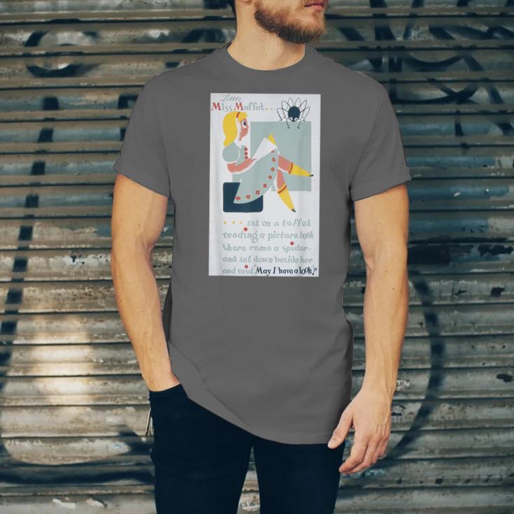 Little Miss Muffet Reading a Picture Book Unisex Jersey T-Shirt Little Miss Muffet Reading a Picture Book Unisex Jersey T-Shirt