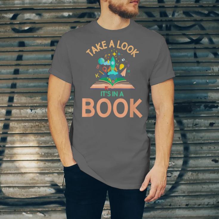 Take a Look It's In a Book Reading Teacher Book Lover Unisex Jersey T-Shirt Take a Look It's In a Book Reading Teacher Book Lover Unisex Jersey T-Shirt