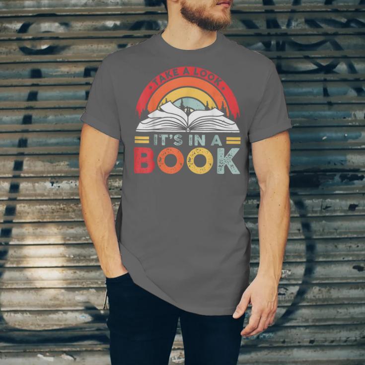 Take A Look It's In A Book Reading Book Vintage Rainbow Unisex Jersey T-Shirt
