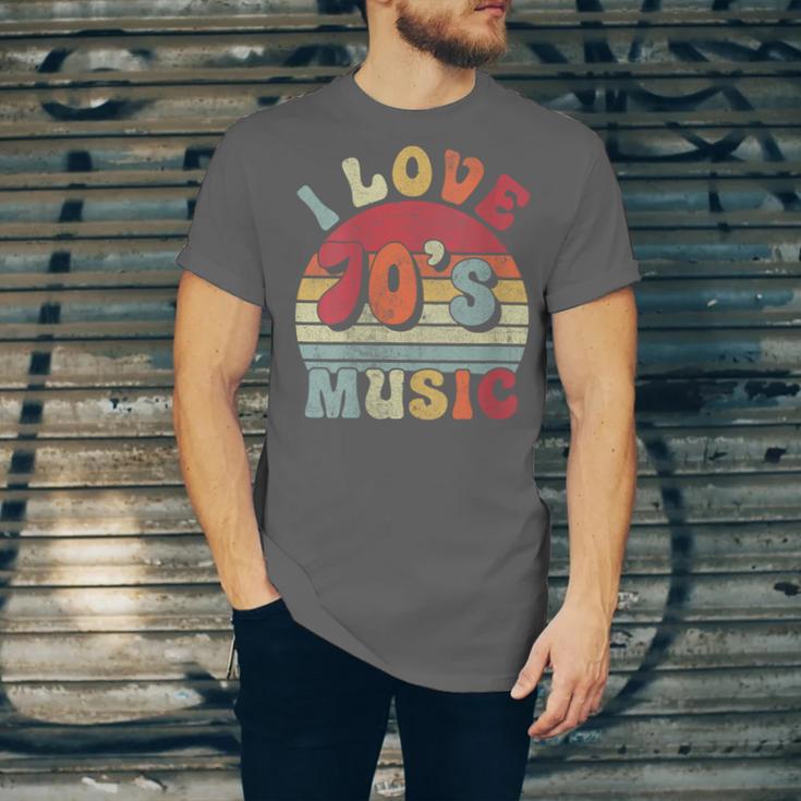 I Love 70's Music Retro Style Nostalgia Cassette 1970s Party Unisex Jersey T-Shirt