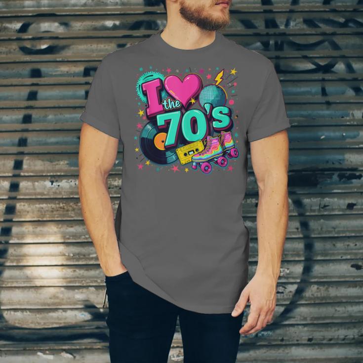 I Love The 70s Retro Cassette Roller Vinyl Disco Nostalgia Unisex Jersey T-Shirt