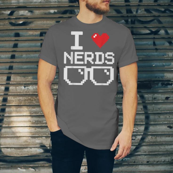 I Love Nerds I Heart Nerds For Science Book Knowledge Geeks Unisex Jersey T-Shirt I Love Nerds I Heart Nerds For Science Book Knowledge Geeks Unisex Jersey T-Shirt