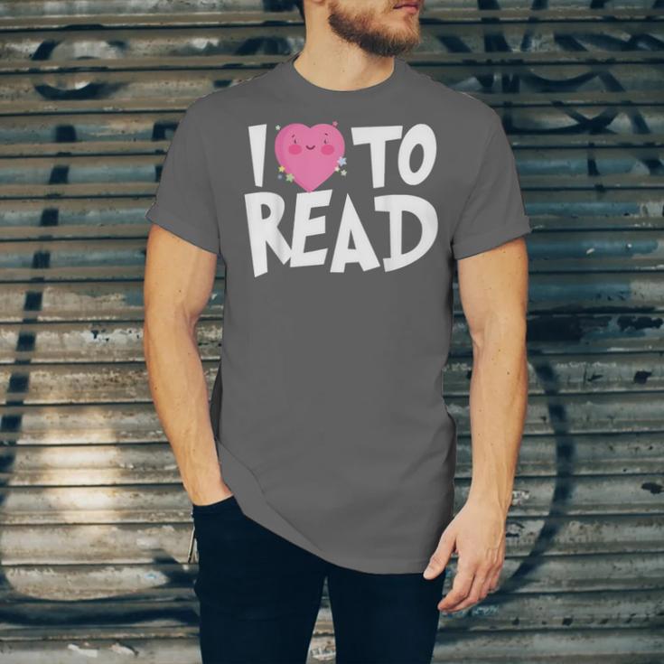 I LOVE TO READ Reading Books Bookworm Library Day Novelty Unisex Jersey T-Shirt