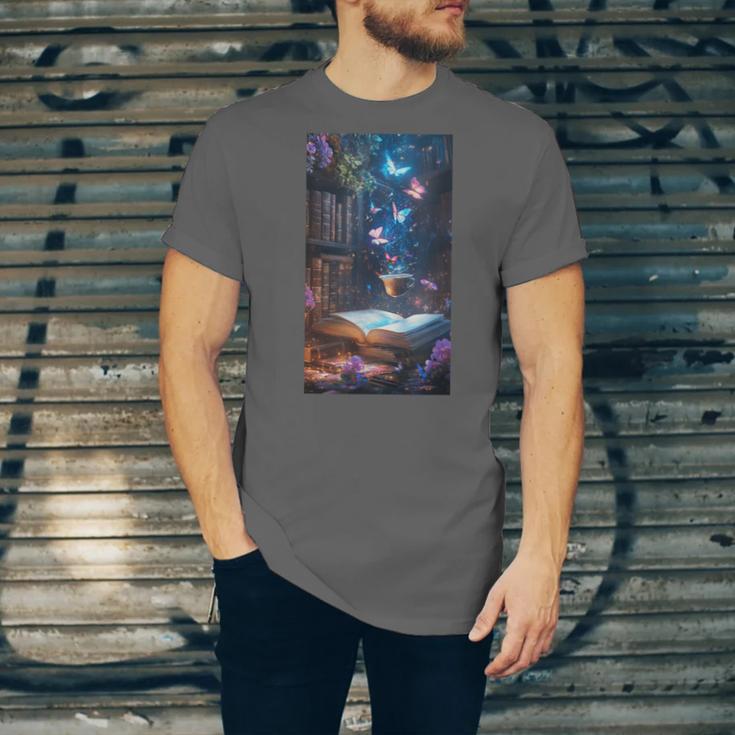 Magic Books Butterflies Fantasy Nature Tea Enchanting Unisex Jersey T-Shirt