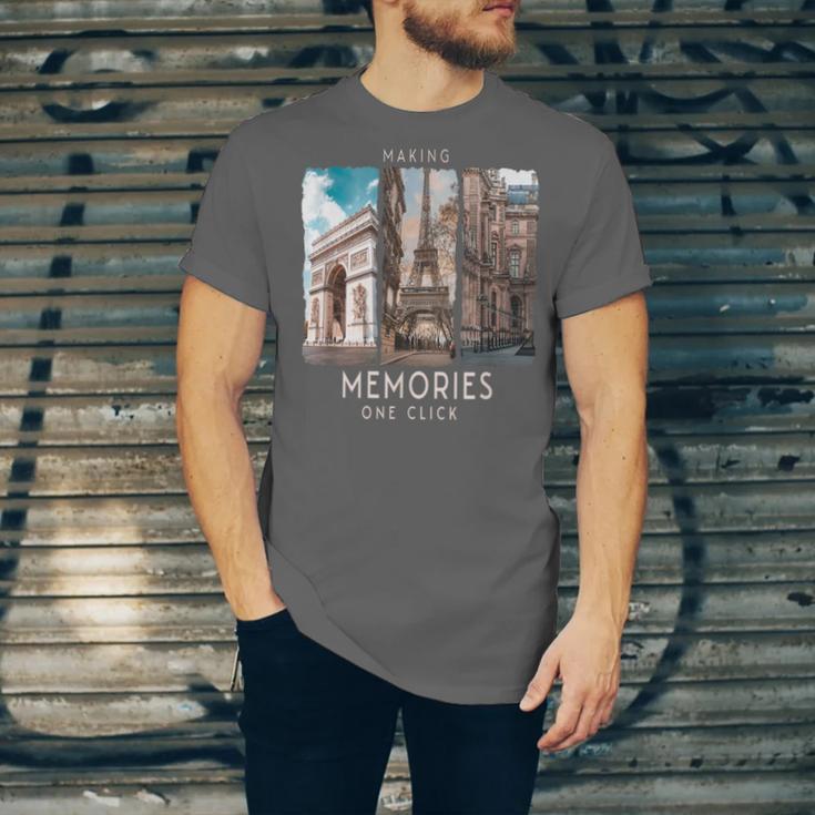 Making Memories In Paris Photo Nostalgia Travel Humor Unisex Jersey T-Shirt