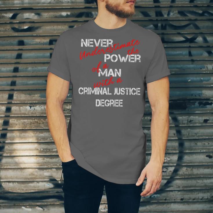 Man Criminal Justice Degree Graduation Or Career Unisex Jersey T-Shirt