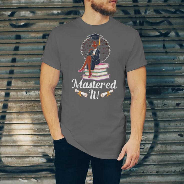 Mastered It Black Girl Masters Degree Graduation Black Queen Unisex Jersey T-Shirt