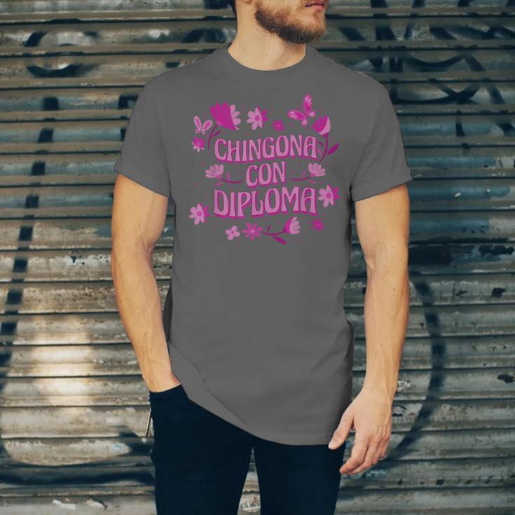 Masters Graduation Educated Latina Chingona Con Diploma Unisex Jersey T-Shirt