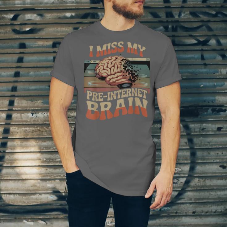 I Miss My Pre-Internet Brain Digital Nostalgia Retro Unisex Jersey T-Shirt