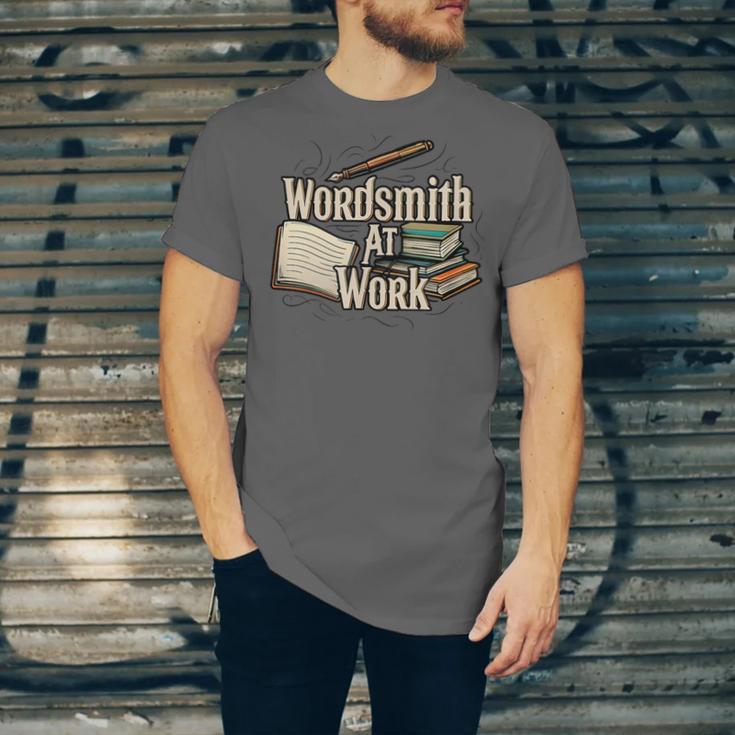 Wordsmith At Work Vintage Writer & Author Pen Book Lover Unisex Jersey T-Shirt
