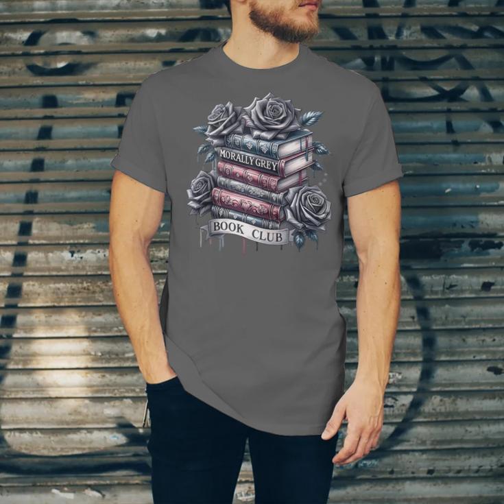 Morally Grey Book Club Floral Book Lover Graphic Unisex Jersey T-Shirt
