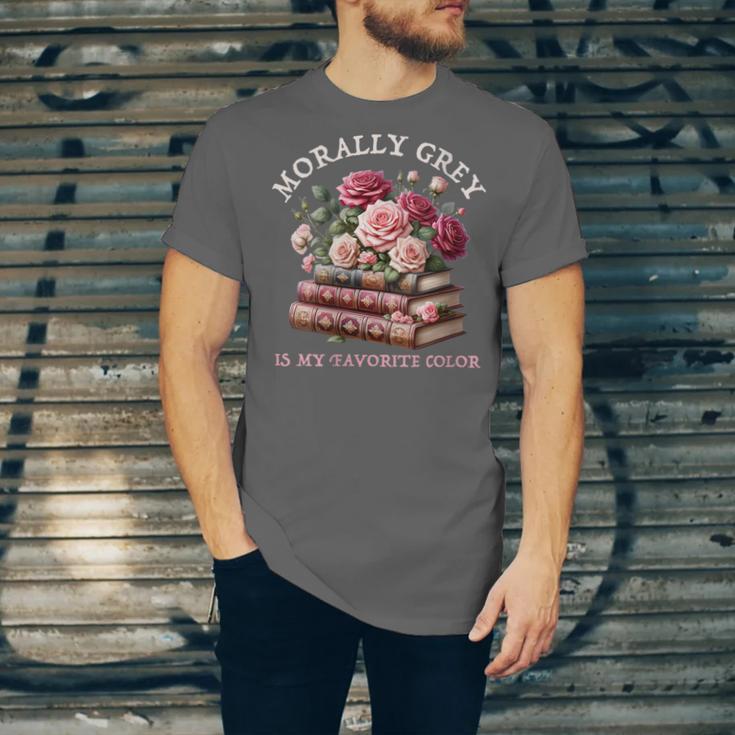 Morally Grey Book Lovers Dark Romance Reader Favorite Color Unisex Jersey T-Shirt