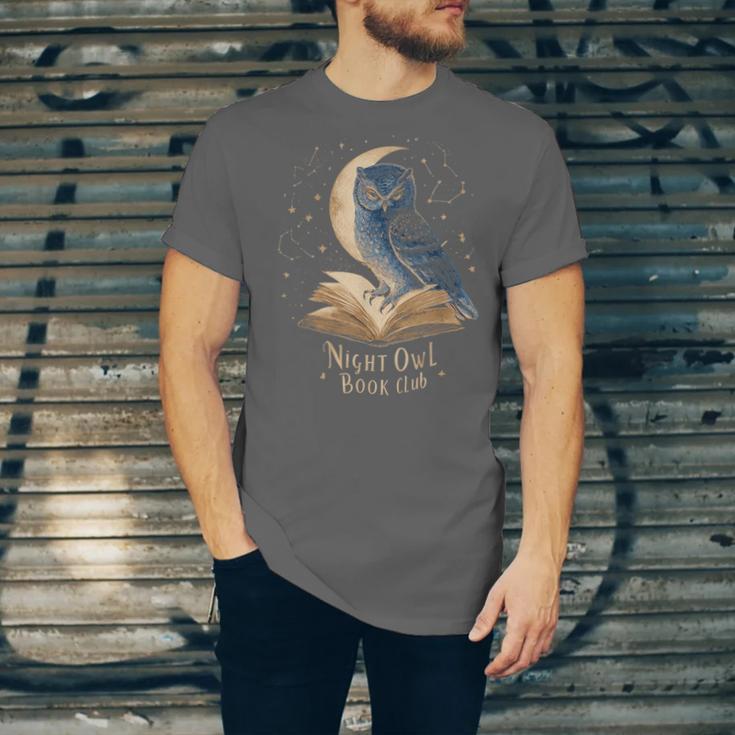 Night Owl Book Club Crescent Moon Late Night Reading Unisex Jersey T-Shirt Night Owl Book Club Crescent Moon Late Night Reading Unisex Jersey T-Shirt