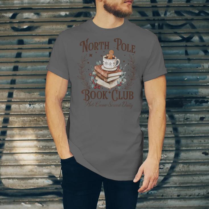 North Pole Book Club Hot Cocoa Served Daily Librarian Xmas Unisex Jersey T-Shirt North Pole Book Club Hot Cocoa Served Daily Librarian Xmas Unisex Jersey T-Shirt