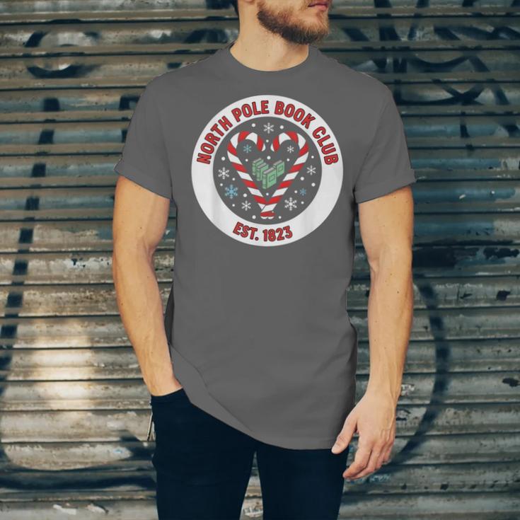 North Pole Book Club Shirt Candy Cane Christmas Unisex Jersey T-Shirt