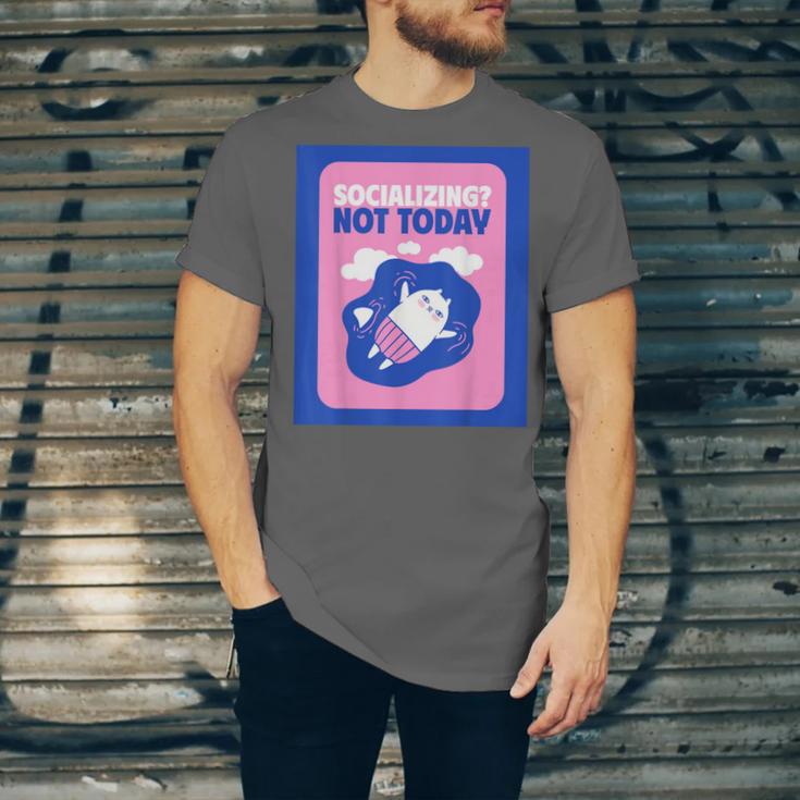 Not Today Cool Fun Cute Introvert Cat Character Unisex Jersey T-Shirt Not Today Cool Fun Cute Introvert Cat Character Unisex Jersey T-Shirt