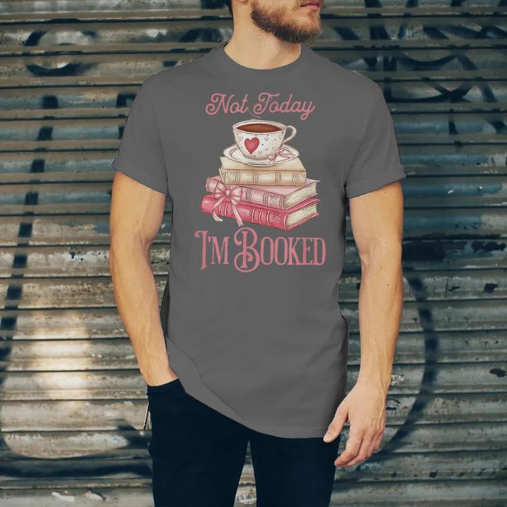 Not Today I'm Booked Book Lover Book Stack Coquette Bow Unisex Jersey T-Shirt