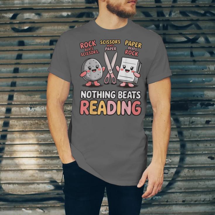 Nothing Goes Beyond Reading Rock Paper Scissors Book Unisex Jersey T-Shirt