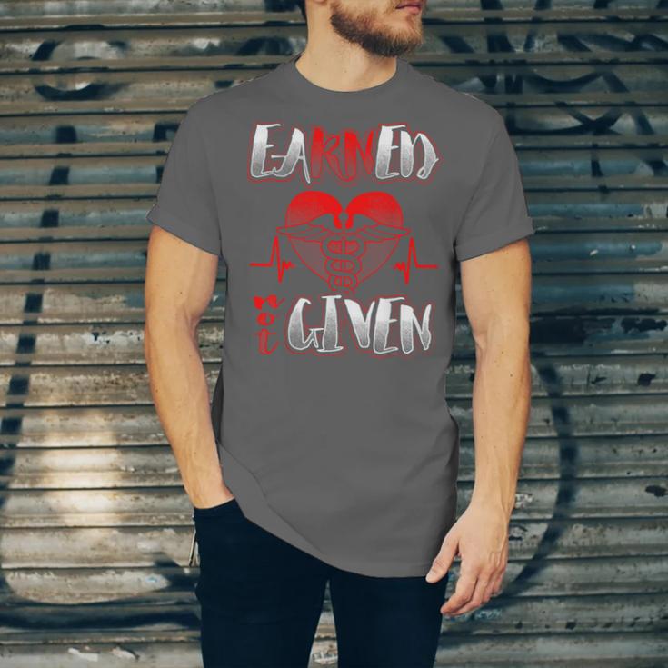 Nursing School Shirt Graduation Earned Not Given Nurse Unisex Jersey T-Shirt