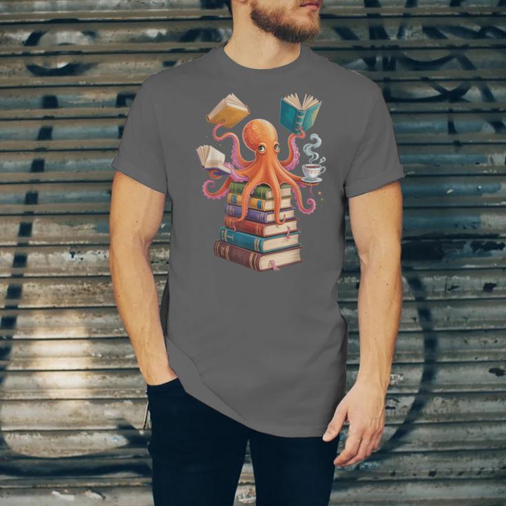 Octopus Book Reading Book Reader Ocean Octopus Unisex Jersey T-Shirt