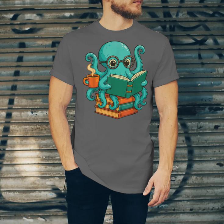 Octopus Reading Book Reading Bookworm Reader Unisex Jersey T-Shirt