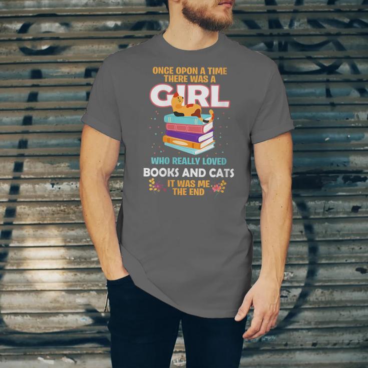 Once Upon A Time There Was A Girl Who Loves Books And Cats Unisex Jersey T-Shirt