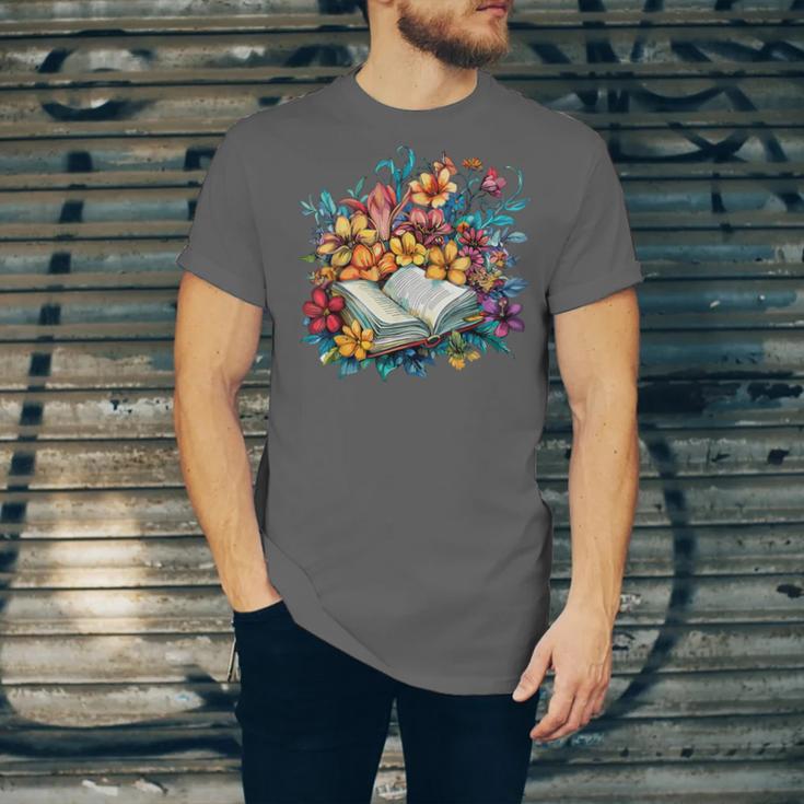 Open Book With Colorful Floral Reading Magic Unisex Jersey T-Shirt Open Book With Colorful Floral Reading Magic Unisex Jersey T-Shirt