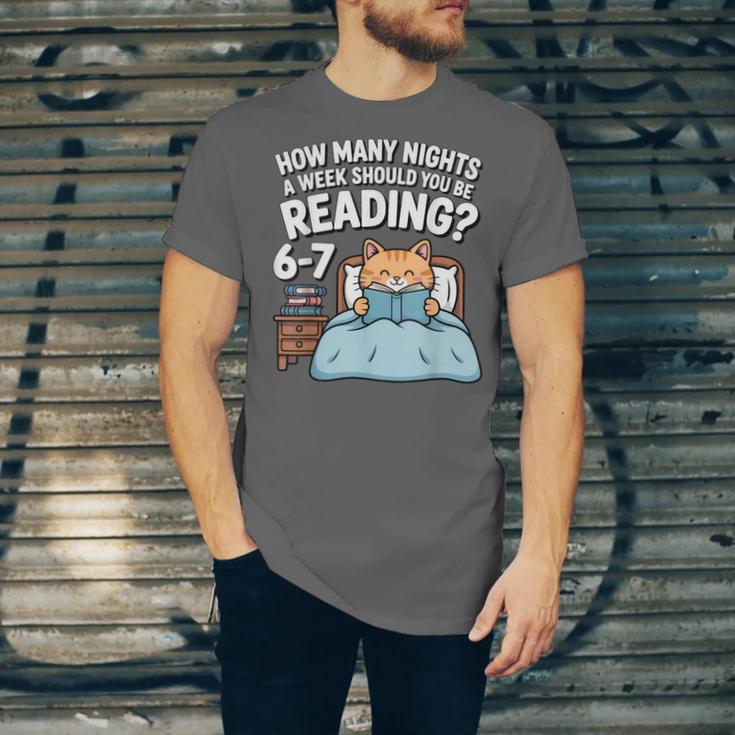 Orange Cat Reading Book 67 Six Seven Meme Unisex Jersey T-Shirt