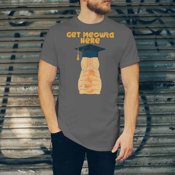 Orange Tabby Cat Graduation Distressed Shirt For Grads For Men Women Girls Kids Unisex Jersey T-Shirt