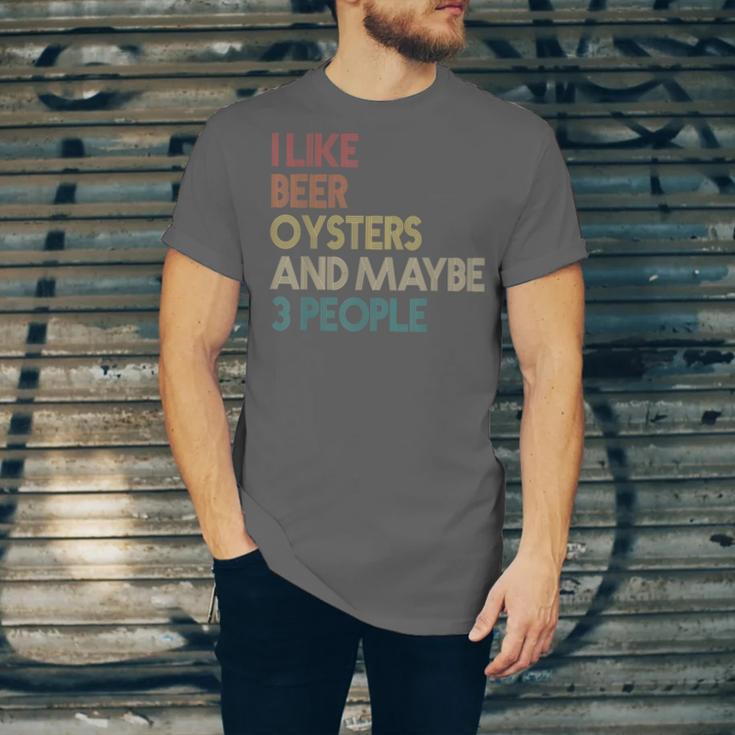 Oysters And Beer Lovers Introvert Quote Vintage Retro Unisex Jersey T-Shirt Oysters And Beer Lovers Introvert Quote Vintage Retro Unisex Jersey T-Shirt