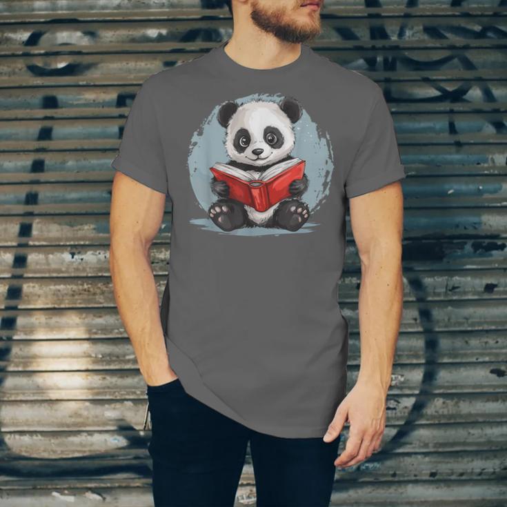 Panda With Book For Reading Enthusiasts Unisex Jersey T-Shirt