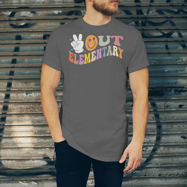 Peace Out Elementary Graduation Graduate Class Of 2025 Unisex Jersey T-Shirt