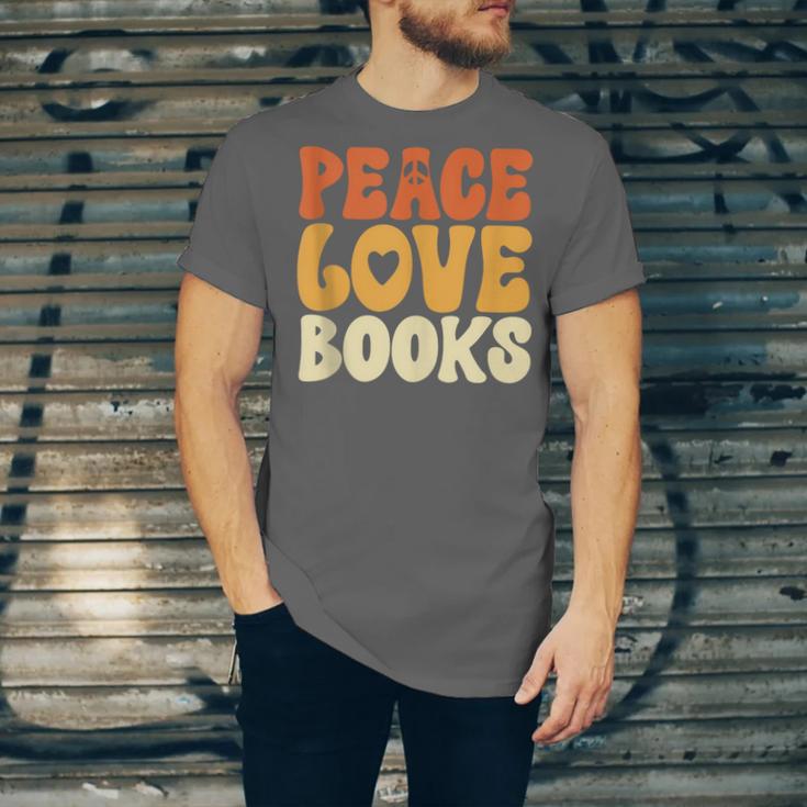 Peace Love Books Men Women Unisex Jersey T-Shirt Peace Love Books Men Women Unisex Jersey T-Shirt